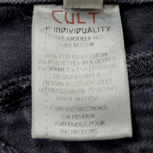 Cult of Individuality Jeans Women Size 31 34X29 Black Skinny Waxed Coated Moto - Picture 11 of 16